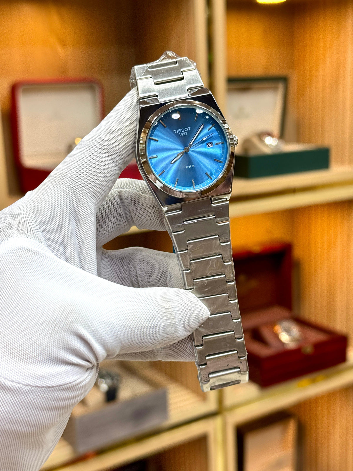 Tissot PRX Luxury Watch – Integrated Steel Bracelet & Blue Dial