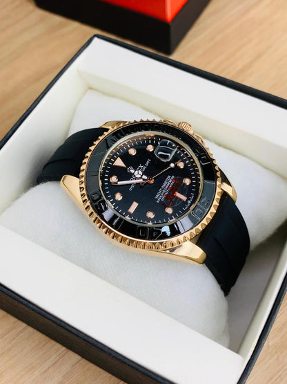 Rolex Yacht-Master Inspired Black Dial Luxury Sports Watch