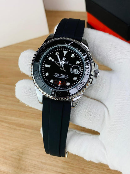 Rolex Yacht-Master Inspired Black Dial Luxury Sports Watch