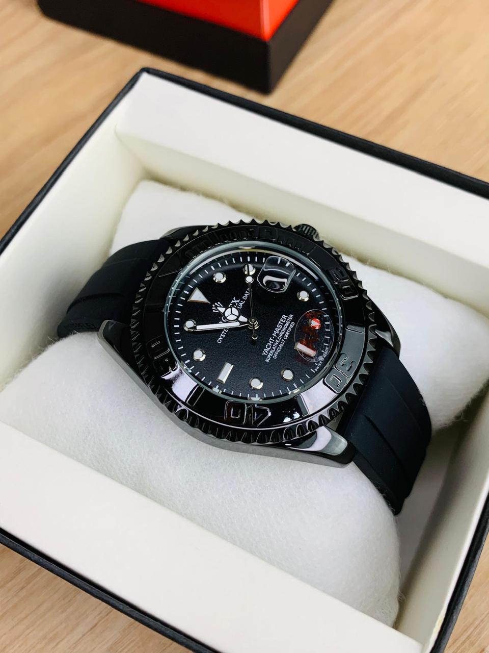 Rolex Yacht-Master Inspired Black Dial Luxury Sports Watch