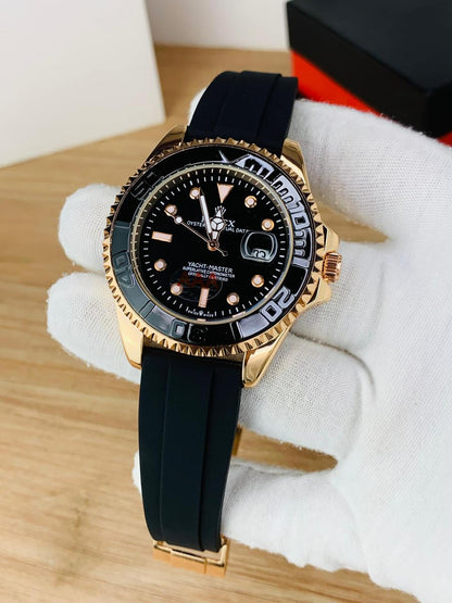 Rolex Yacht-Master Inspired Black Dial Luxury Sports Watch
