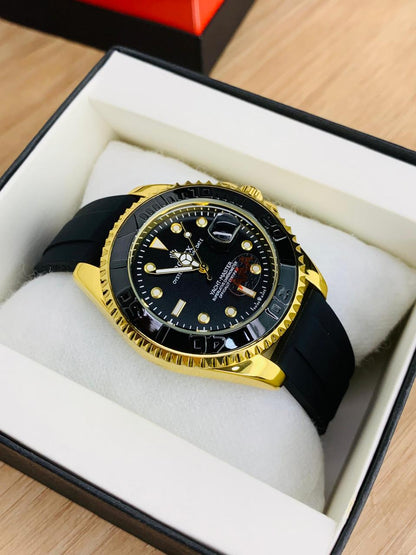 Rolex Yacht-Master Inspired Black Dial Luxury Sports Watch