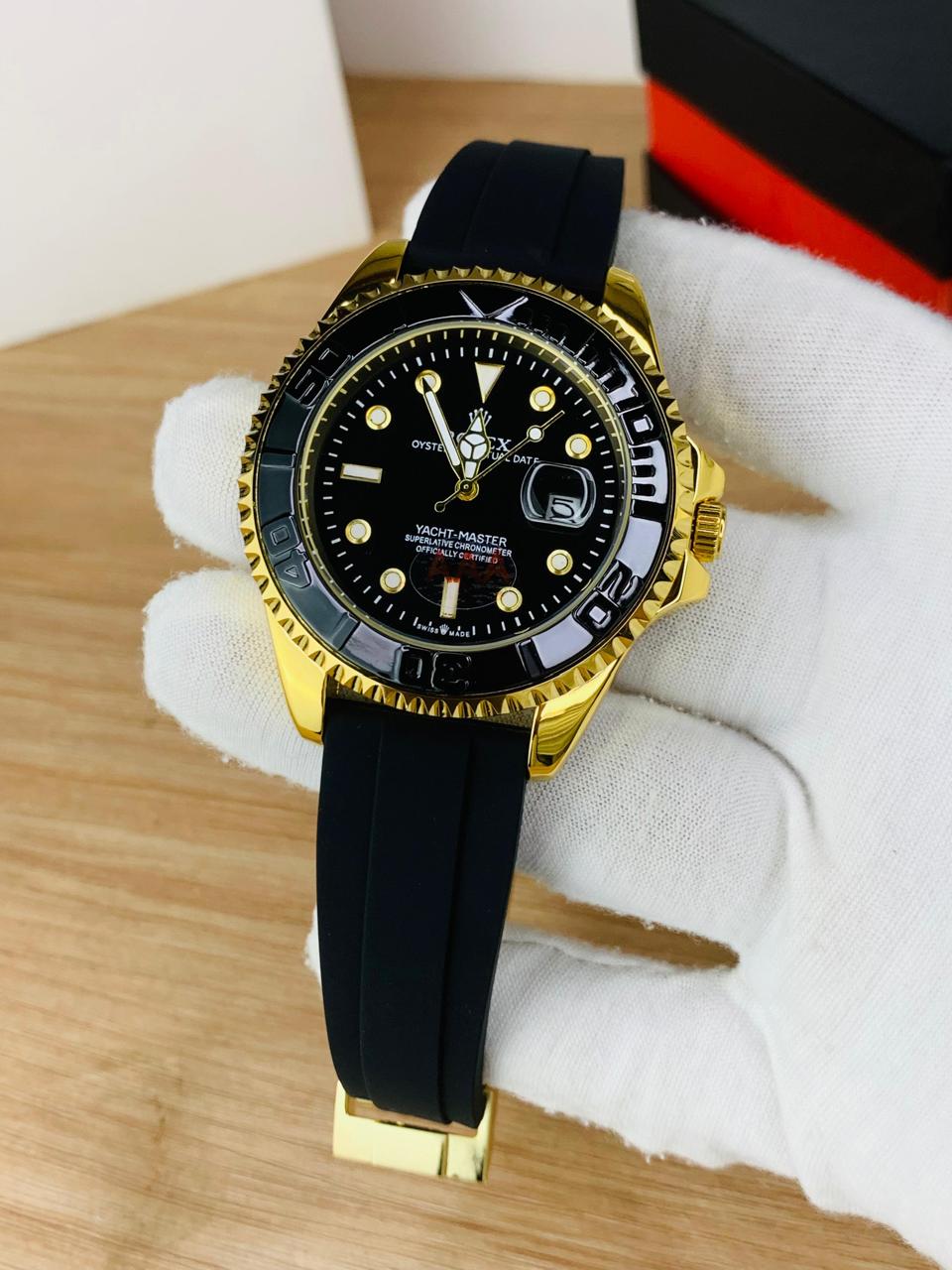 Rolex Yacht-Master Inspired Black Dial Luxury Sports Watch