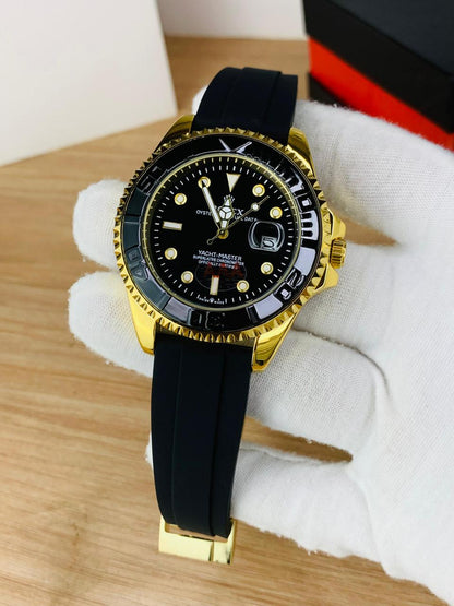 Rolex Yacht-Master Inspired Black Dial Luxury Sports Watch