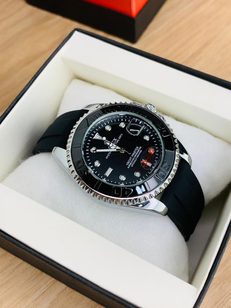 Rolex Yacht-Master Inspired Black Dial Luxury Sports Watch