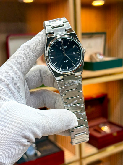 Tissot PRX Luxury  Watch – Integrated Steel Bracelet & Blue Dial