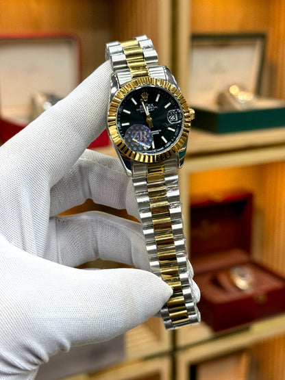 Rolex Ladies Oyster Perpetual Automatic Luxury Watch – Stainless Steel & Diamond-Accented Dial