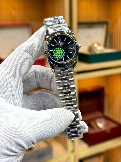 Rolex Ladies Oyster Perpetual Automatic Luxury Watch – Stainless Steel & Diamond-Accented Dial