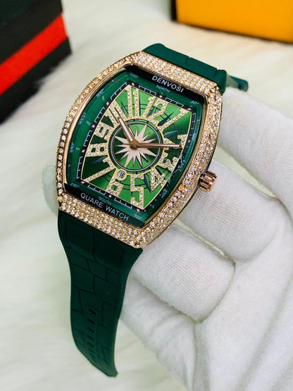 Franck Muller Vanguard Automatic Luxury Tonneau Watch – Brushed Steel & Bold Numeral Dial