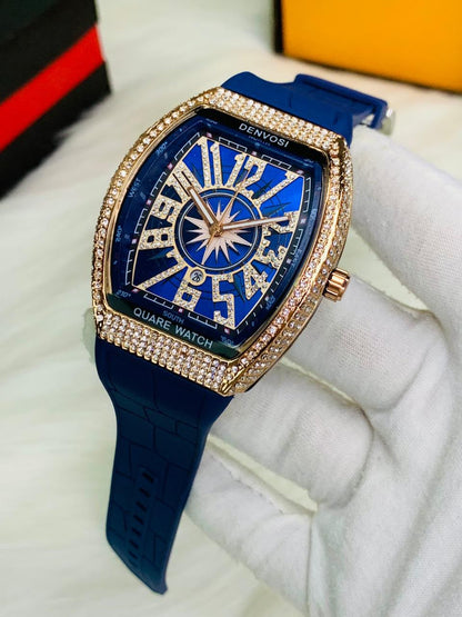 Franck Muller Vanguard Automatic Luxury Tonneau Watch – Brushed Steel & Bold Numeral Dial