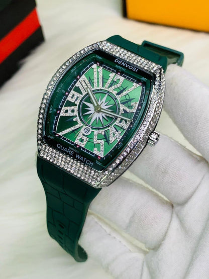 Franck Muller Vanguard Automatic Luxury Tonneau Watch – Brushed Steel & Bold Numeral Dial