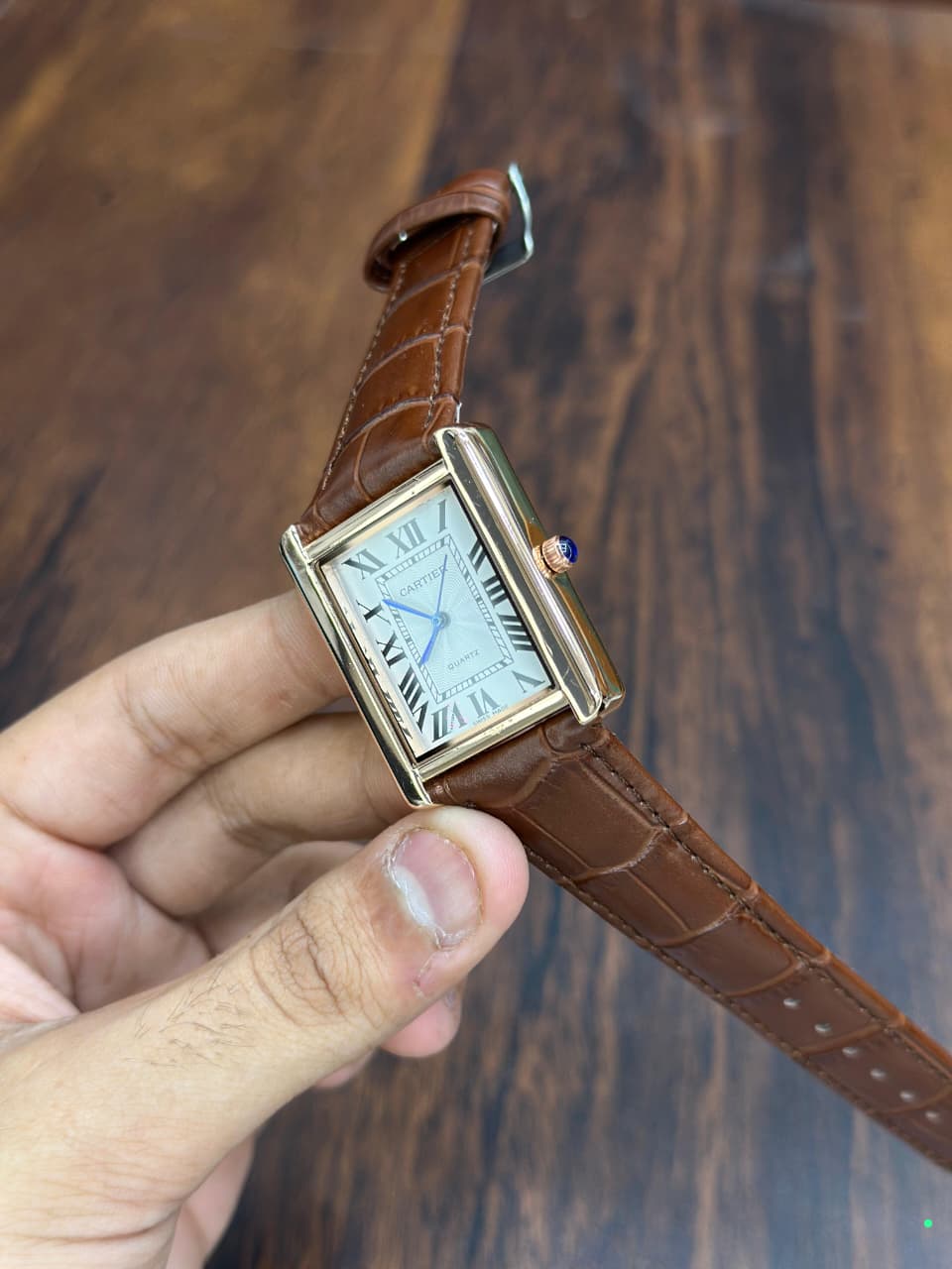 Cartier Tank Classic Luxury Watch – Premium Quality Analog Wristwatch with Leather Strap