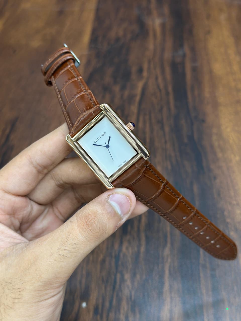 Cartier Tank Classic Luxury Watch – Premium Quality Analog Wristwatch with Leather Strap