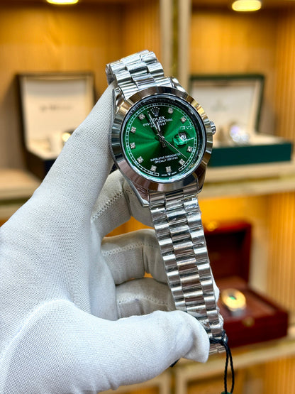 Luxury Rolex Analog Watch – Silver & Gold Two-Tone